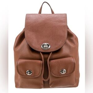 Coach Brown Pebbled Leather Backpack